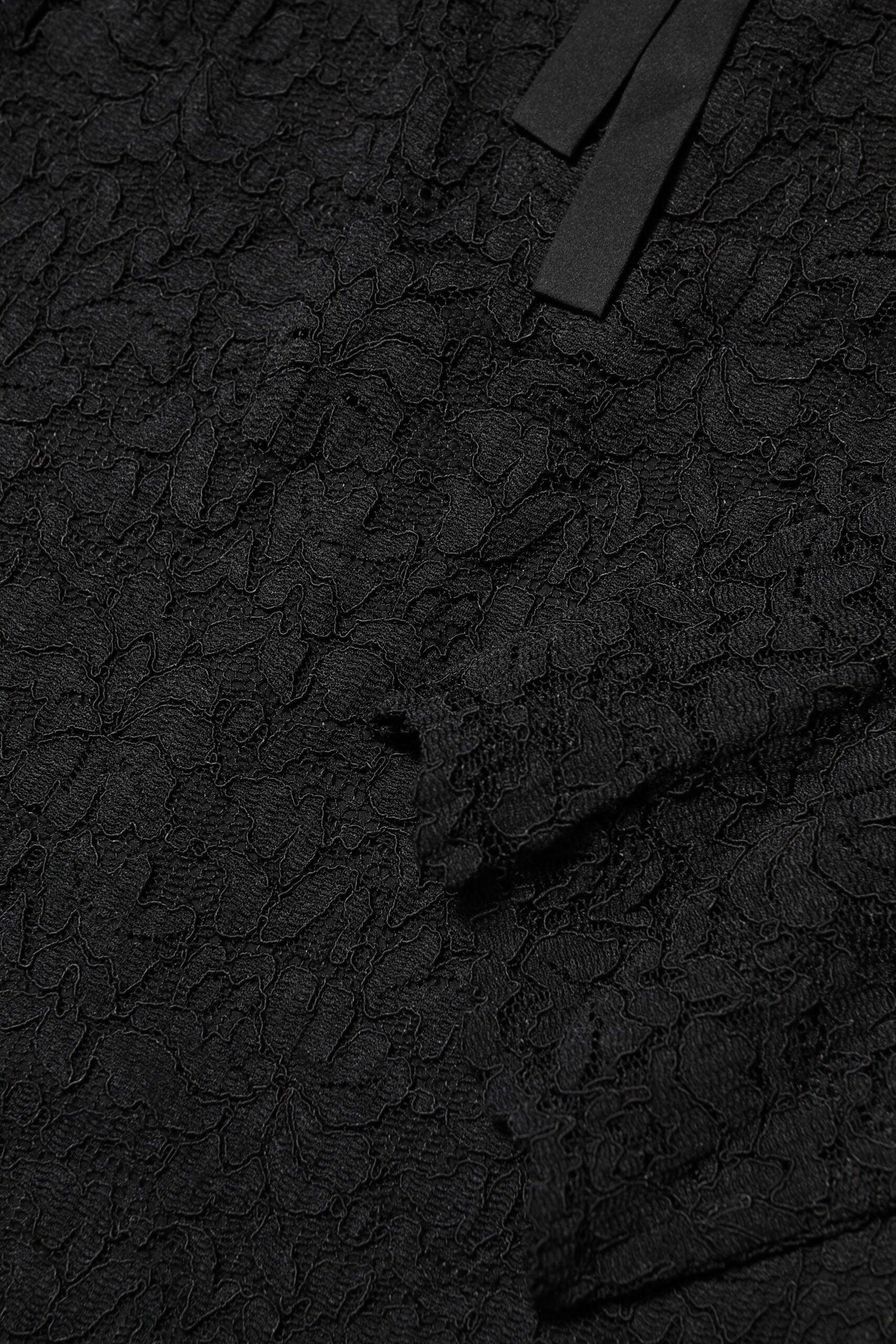 Dolce & Gabbana Black Nylon Lace Long Sleeve Blouse Top - Zeiniez