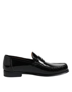 Dolce & Gabbana Black Leather Slip On Loafers Dress Shoes