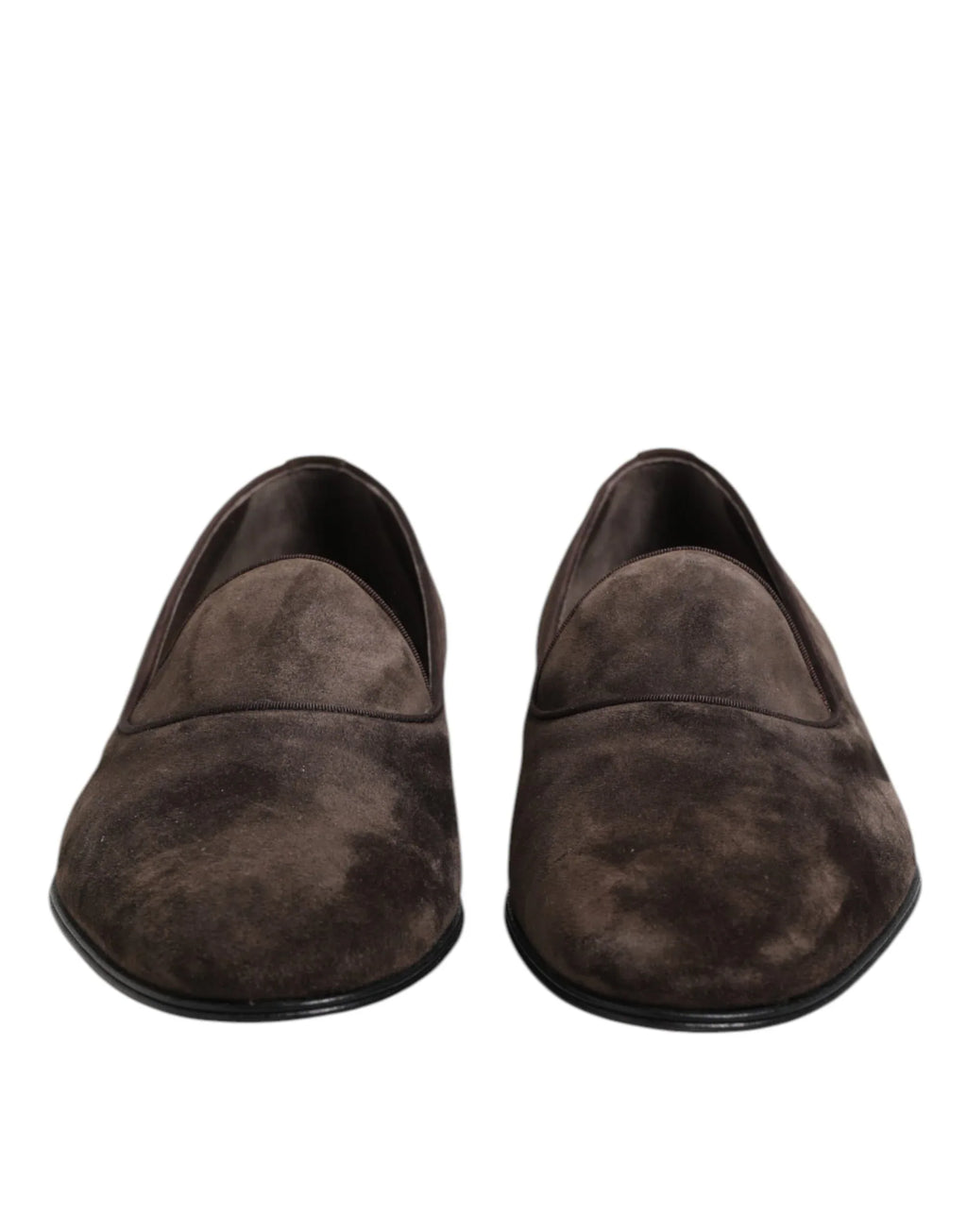 Dolce & Gabbana Brown Velvet Leather Slip On Loafers Shoes - Zeiniez