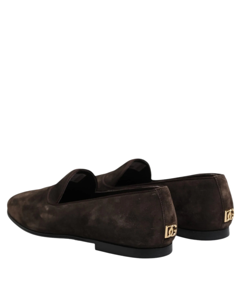 Dolce & Gabbana Brown Velvet Leather Slip On Loafers Shoes - Zeiniez