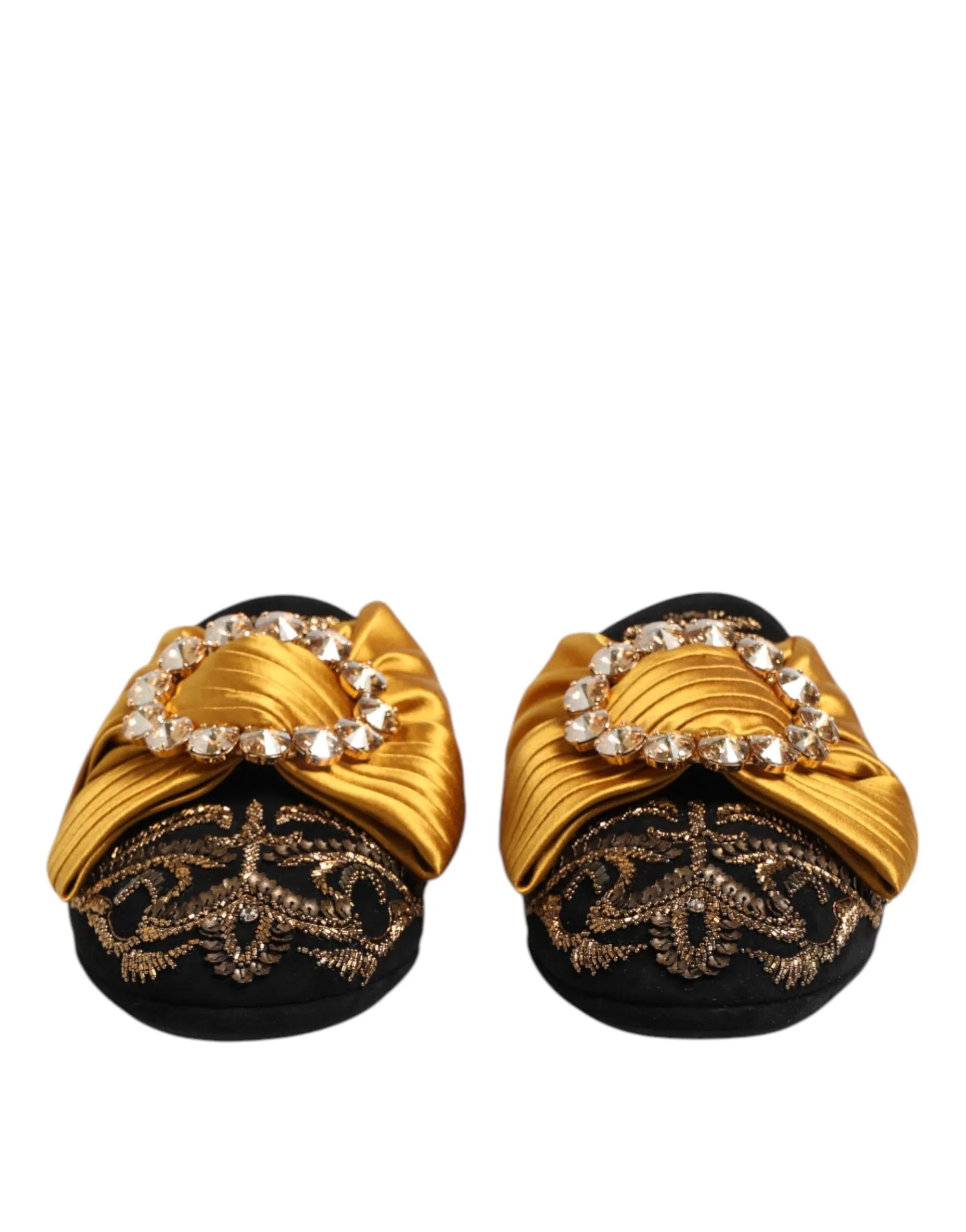 Dolce & Gabbana Multicolor Embellished Flat Sandals Shoes - Zeiniez