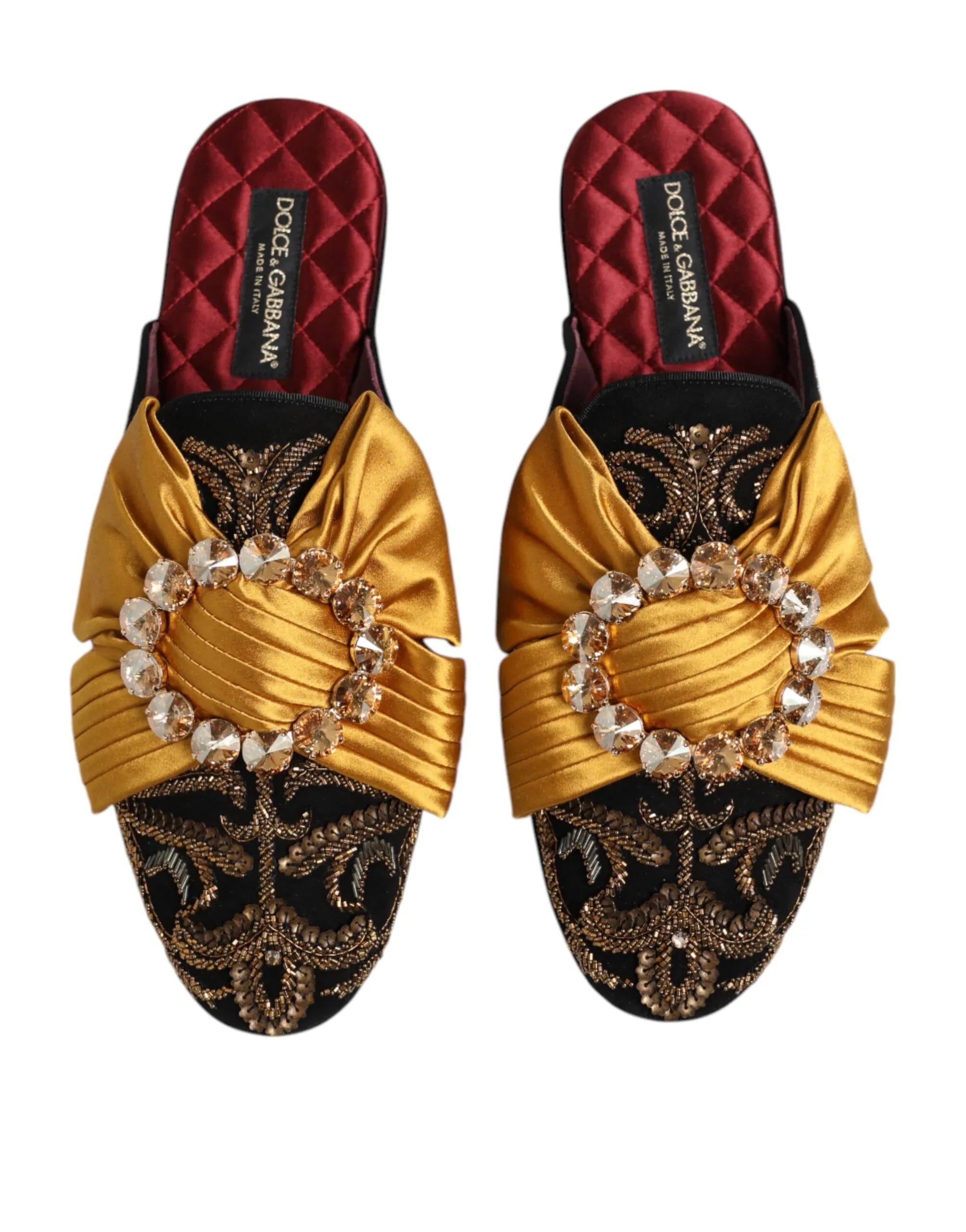 Dolce & Gabbana Multicolor Embellished Flat Sandals Shoes - Zeiniez