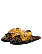 Dolce & Gabbana Multicolor Embellished Flat Sandals Shoes - Zeiniez