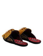 Dolce & Gabbana Multicolor Embellished Flat Sandals Shoes - Zeiniez