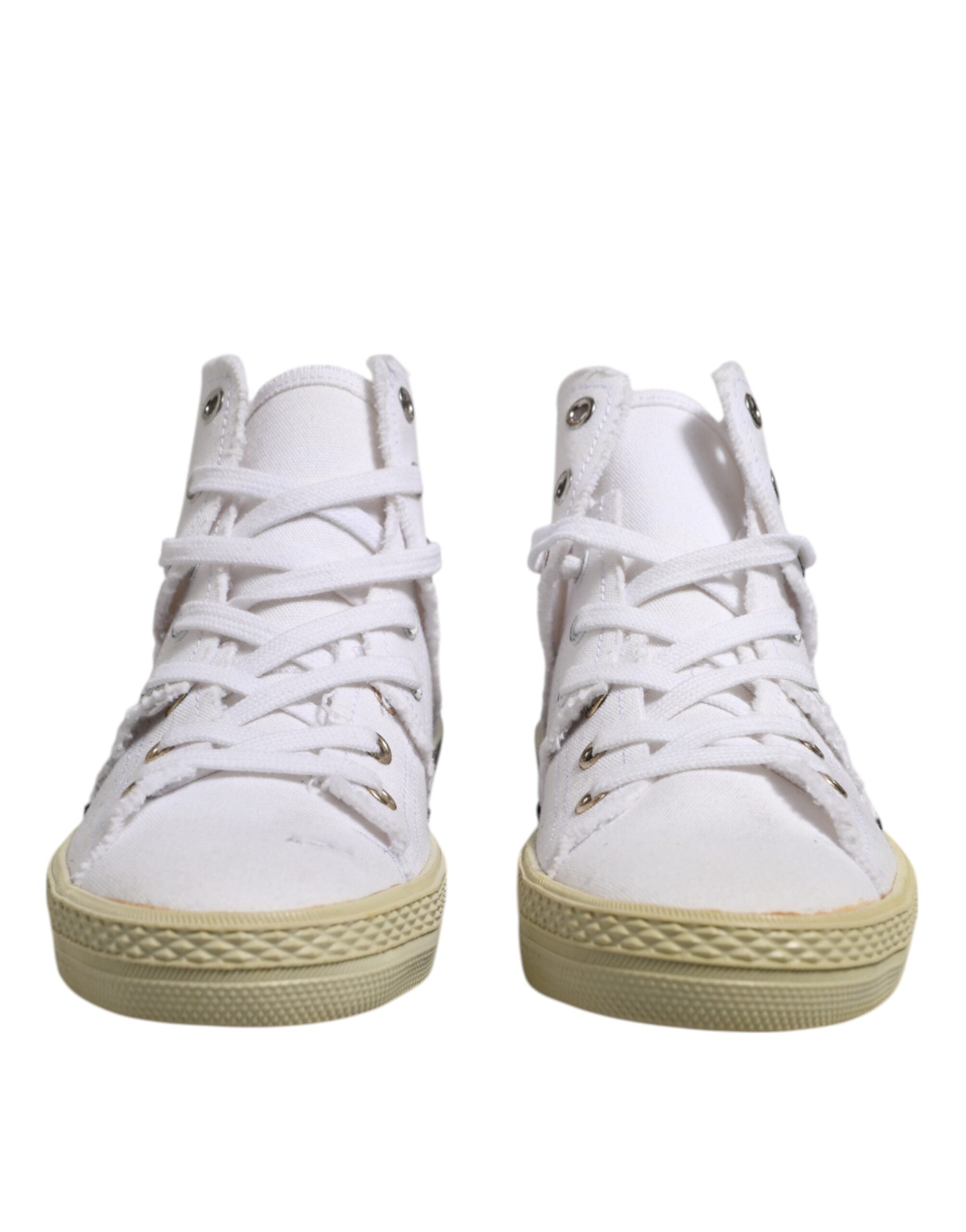 Maison Margiela White Lace Up Mid Top Women Sneakers Shoes - Zeiniez