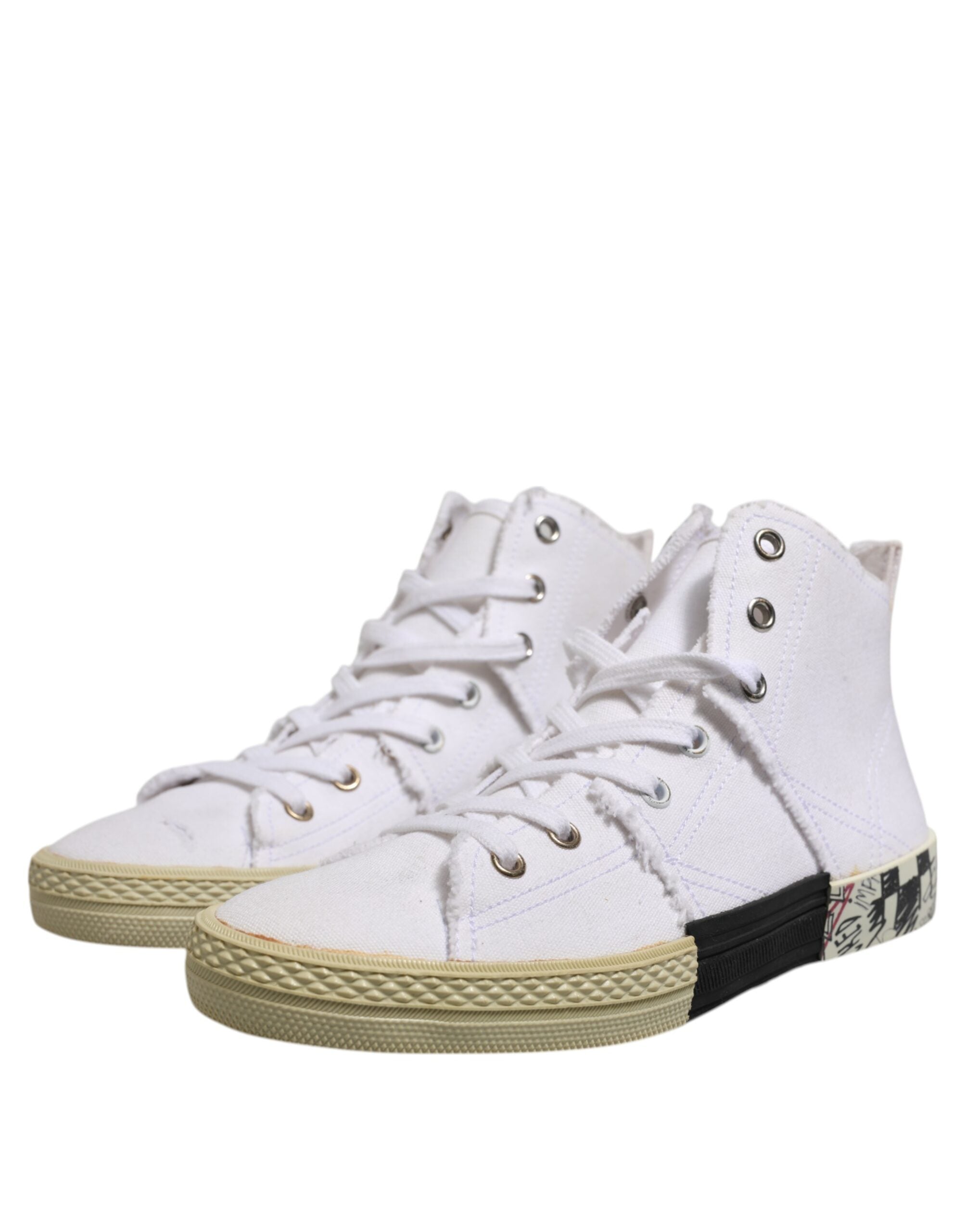 Maison Margiela White Lace Up Mid Top Women Sneakers Shoes - Zeiniez