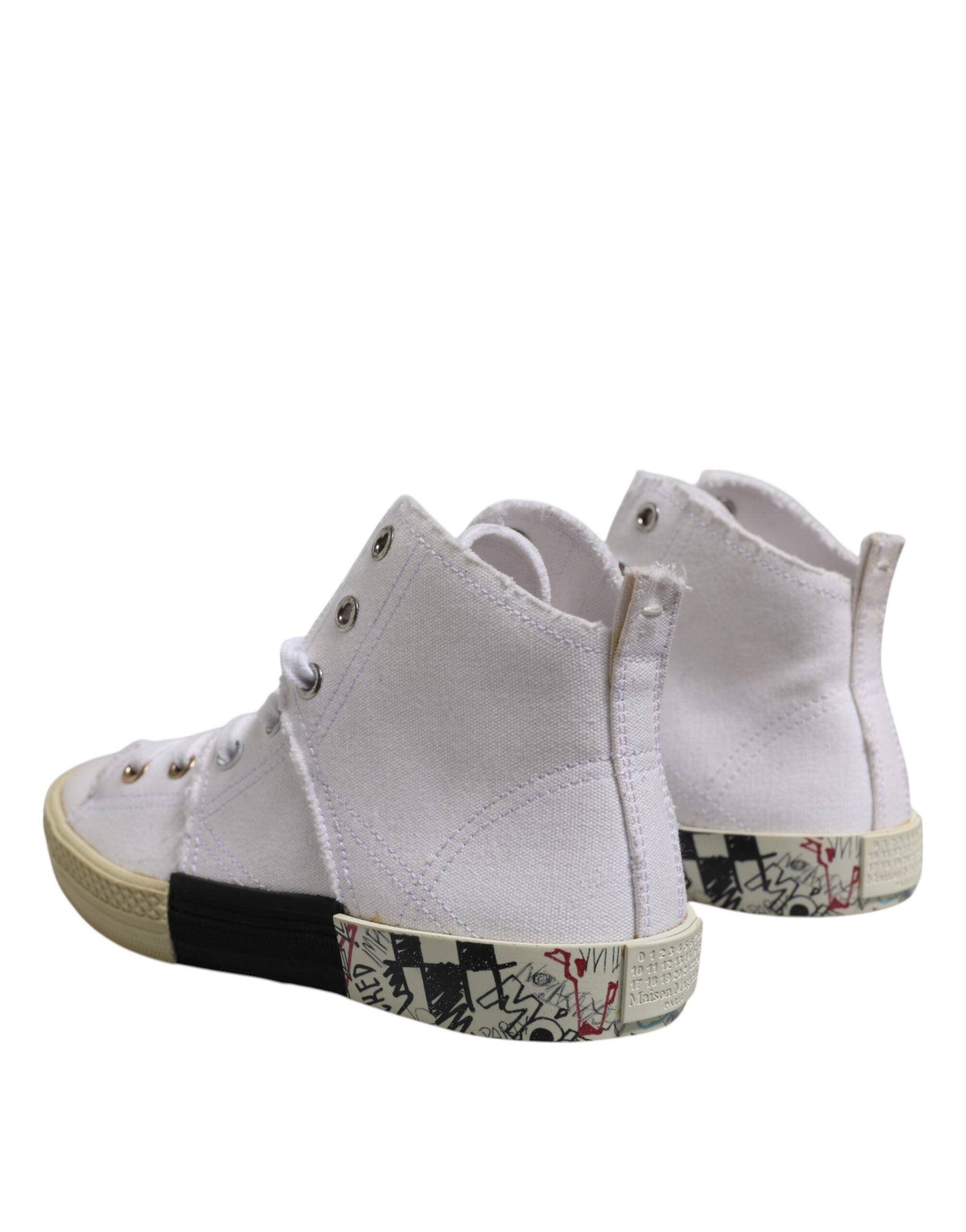 Maison Margiela White Lace Up Mid Top Women Sneakers Shoes - Zeiniez