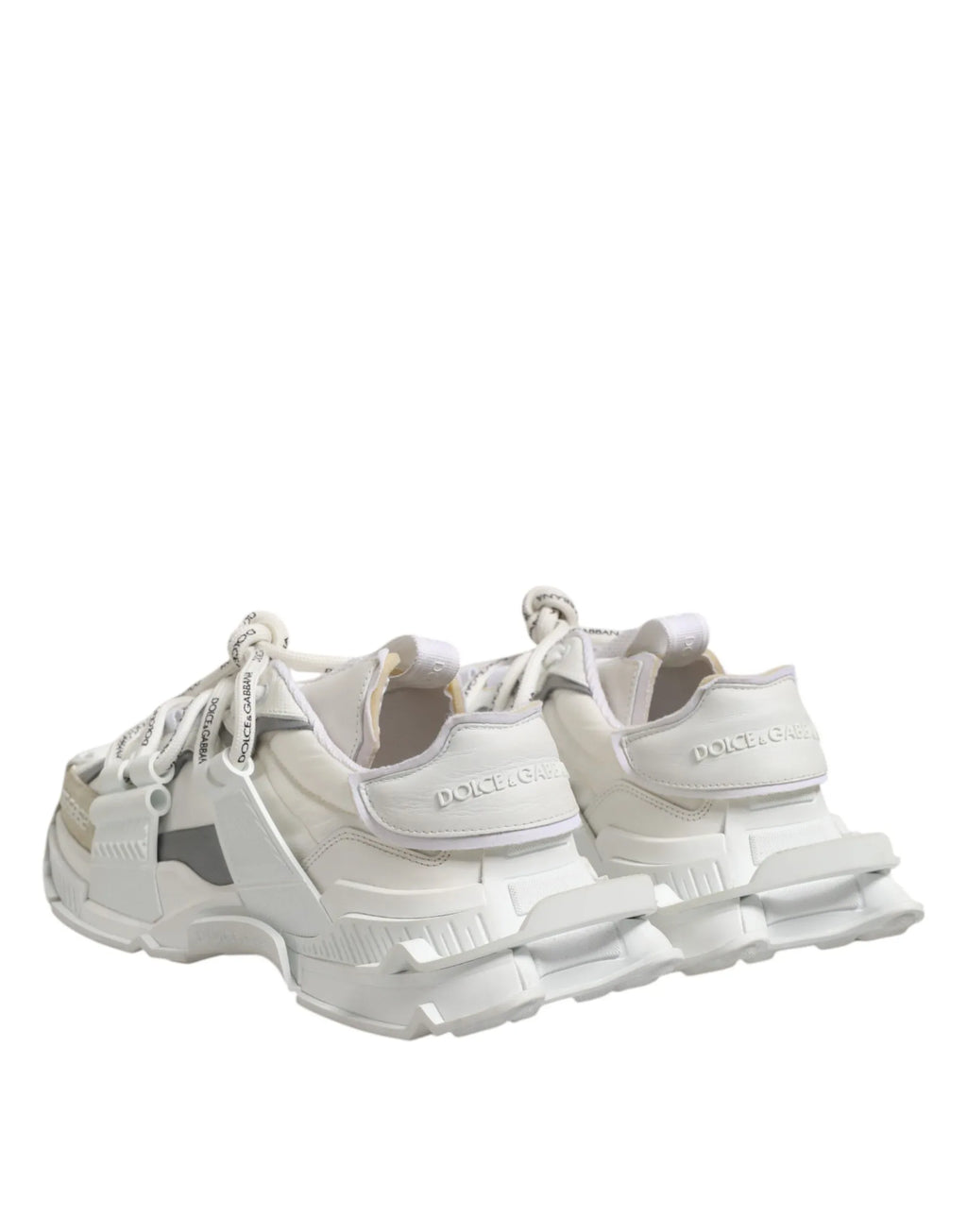 Dolce & Gabbana White Gray Low Top Space Sneakers Shoes - Zeiniez