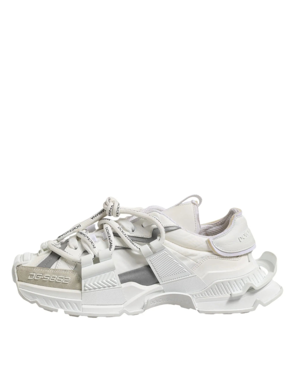 Dolce & Gabbana White Gray Low Top Space Sneakers Shoes - Zeiniez
