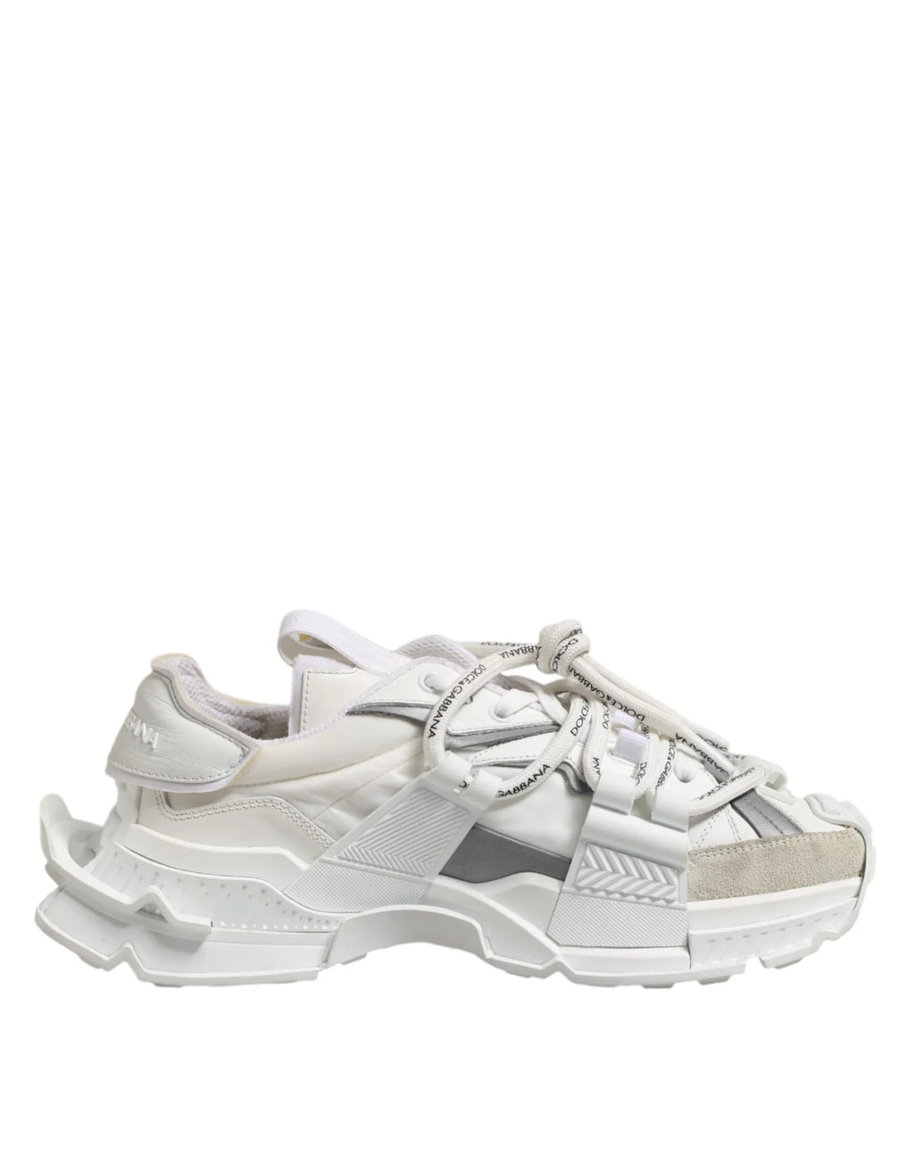 Dolce & Gabbana White Gray Low Top Space Sneakers Shoes - Zeiniez