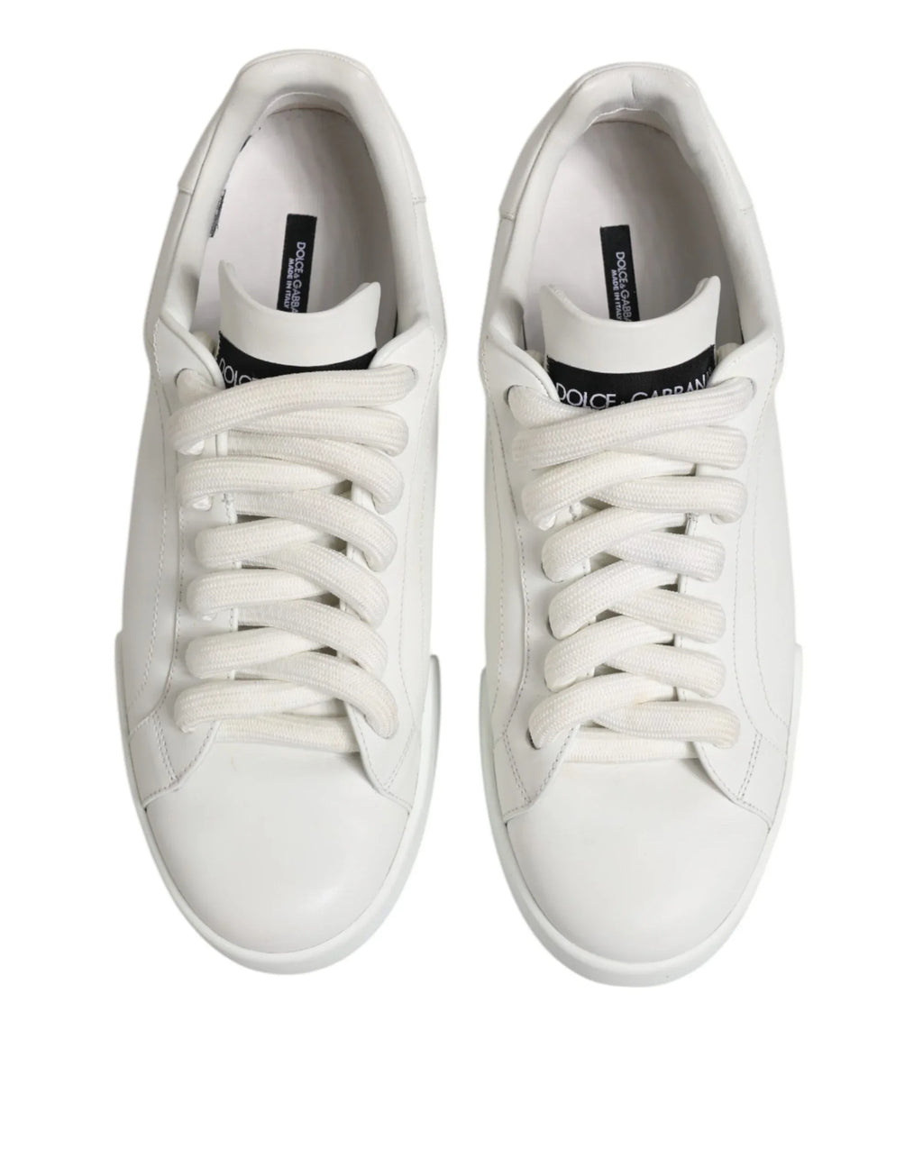 Dolce & Gabbana White Logo Lace Up Low Top Men Sneakers Shoes - Zeiniez
