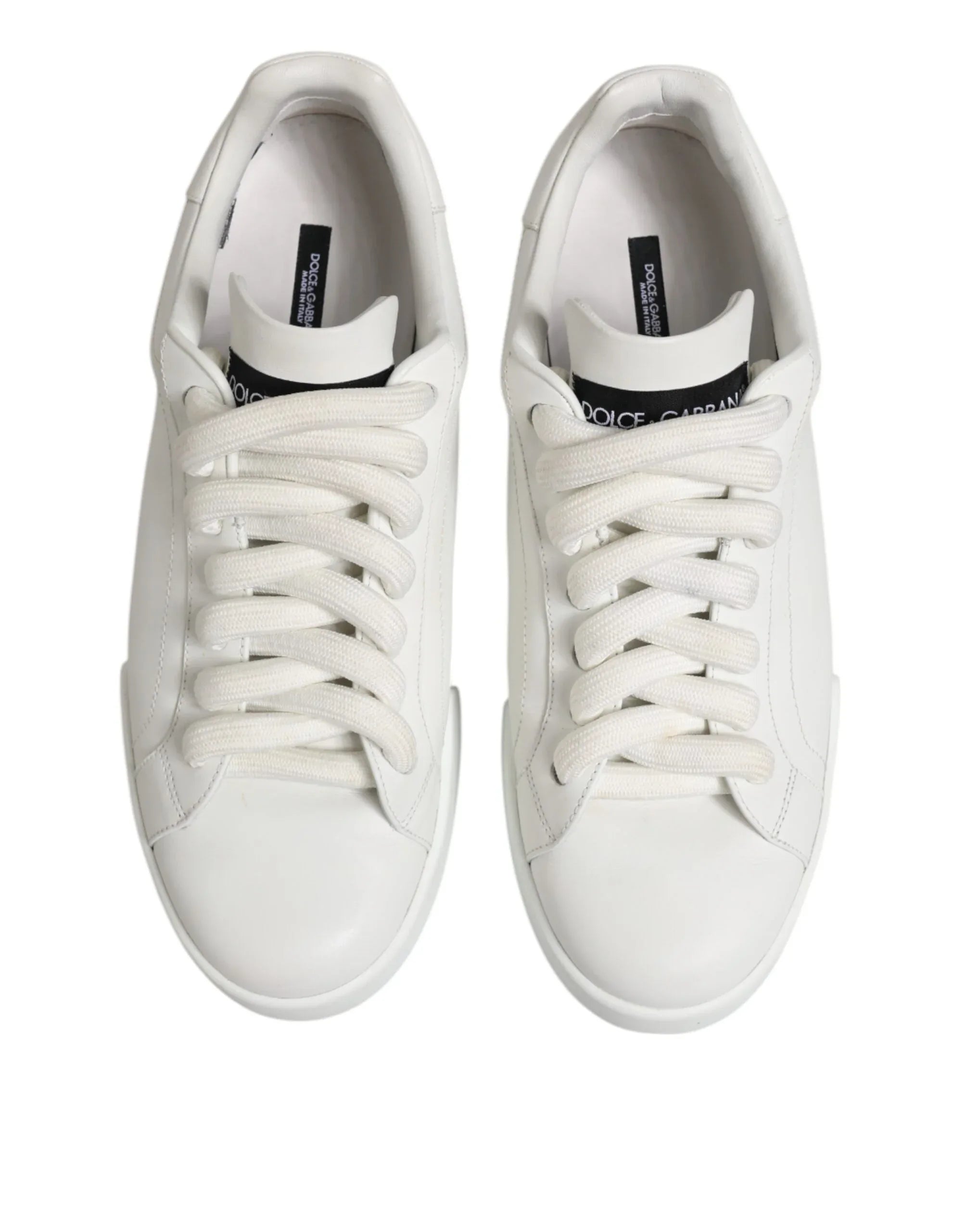 Dolce & Gabbana White Logo Lace Up Low Top Men Sneakers Shoes - Zeiniez