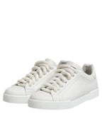 Dolce & Gabbana White Logo Lace Up Low Top Men Sneakers Shoes - Zeiniez