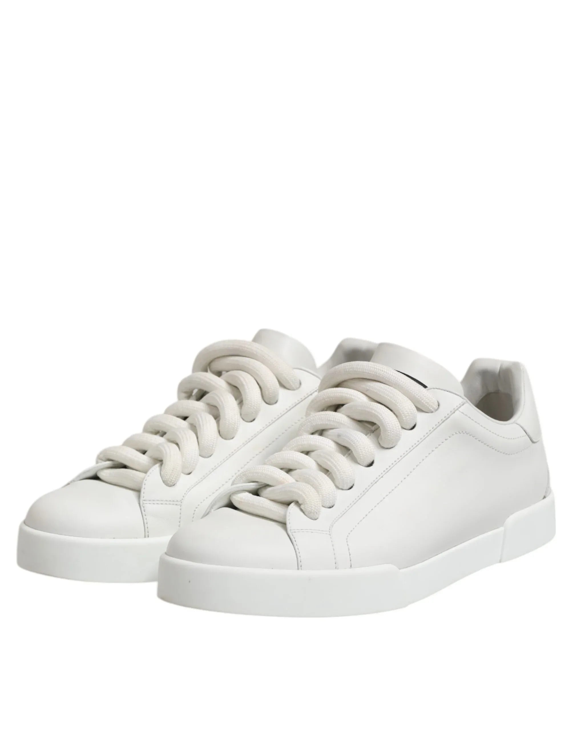 Dolce & Gabbana White Logo Lace Up Low Top Men Sneakers Shoes - Zeiniez