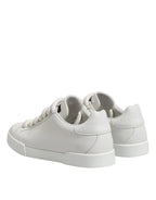 Dolce & Gabbana White Logo Lace Up Low Top Men Sneakers Shoes - Zeiniez