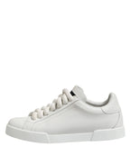Dolce & Gabbana White Logo Lace Up Low Top Men Sneakers Shoes - Zeiniez