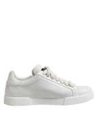 Dolce & Gabbana White Logo Lace Up Low Top Men Sneakers Shoes - Zeiniez