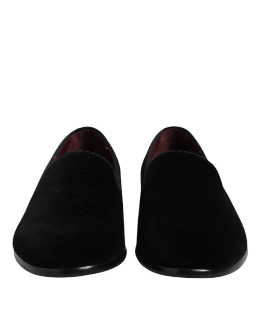 Dolce & Gabbana Black Velvet Slip On Loafers Formal Shoes - Zeiniez