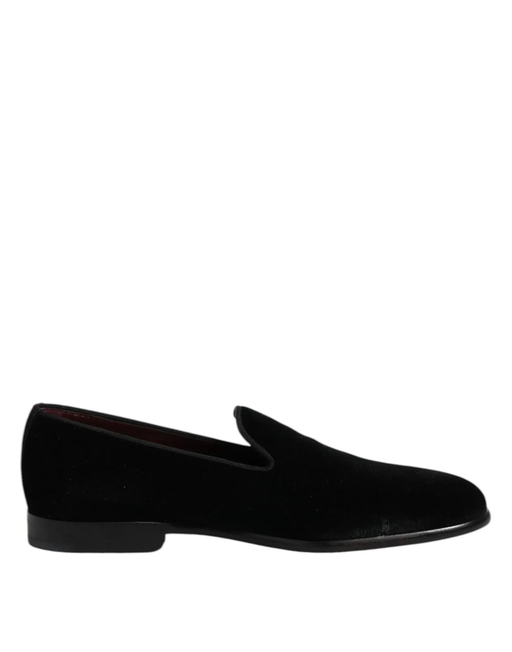 Dolce & Gabbana Black Velvet Slip On Loafers Formal Shoes - Zeiniez