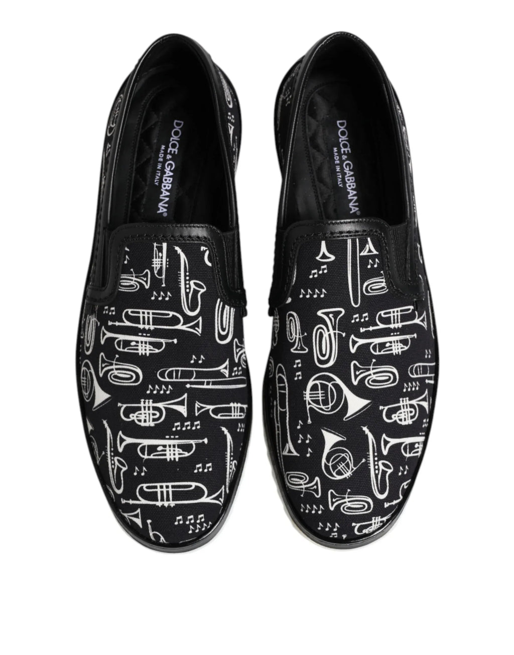 Dolce & Gabbana Black Slip On Printed Men Loafers Shoes - Zeiniez