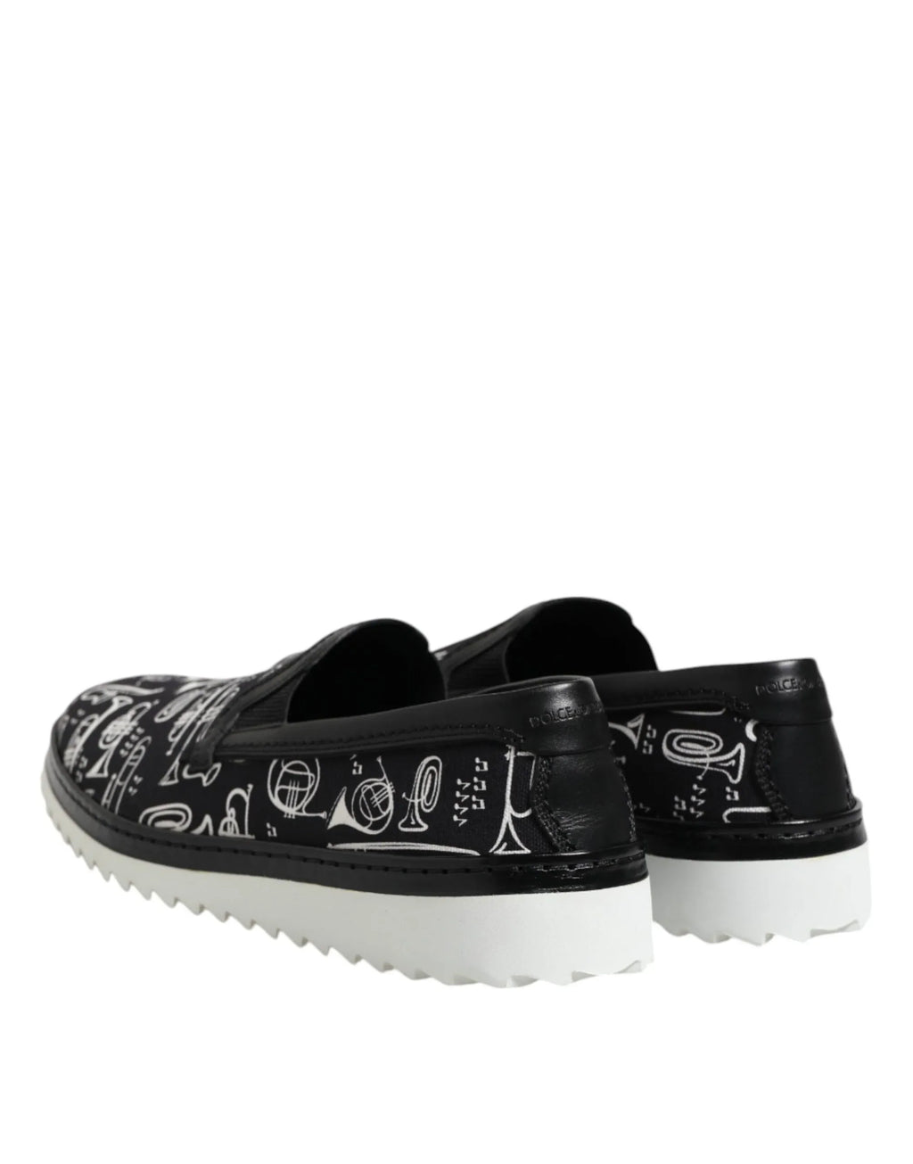 Dolce & Gabbana Black Slip On Printed Men Loafers Shoes - Zeiniez