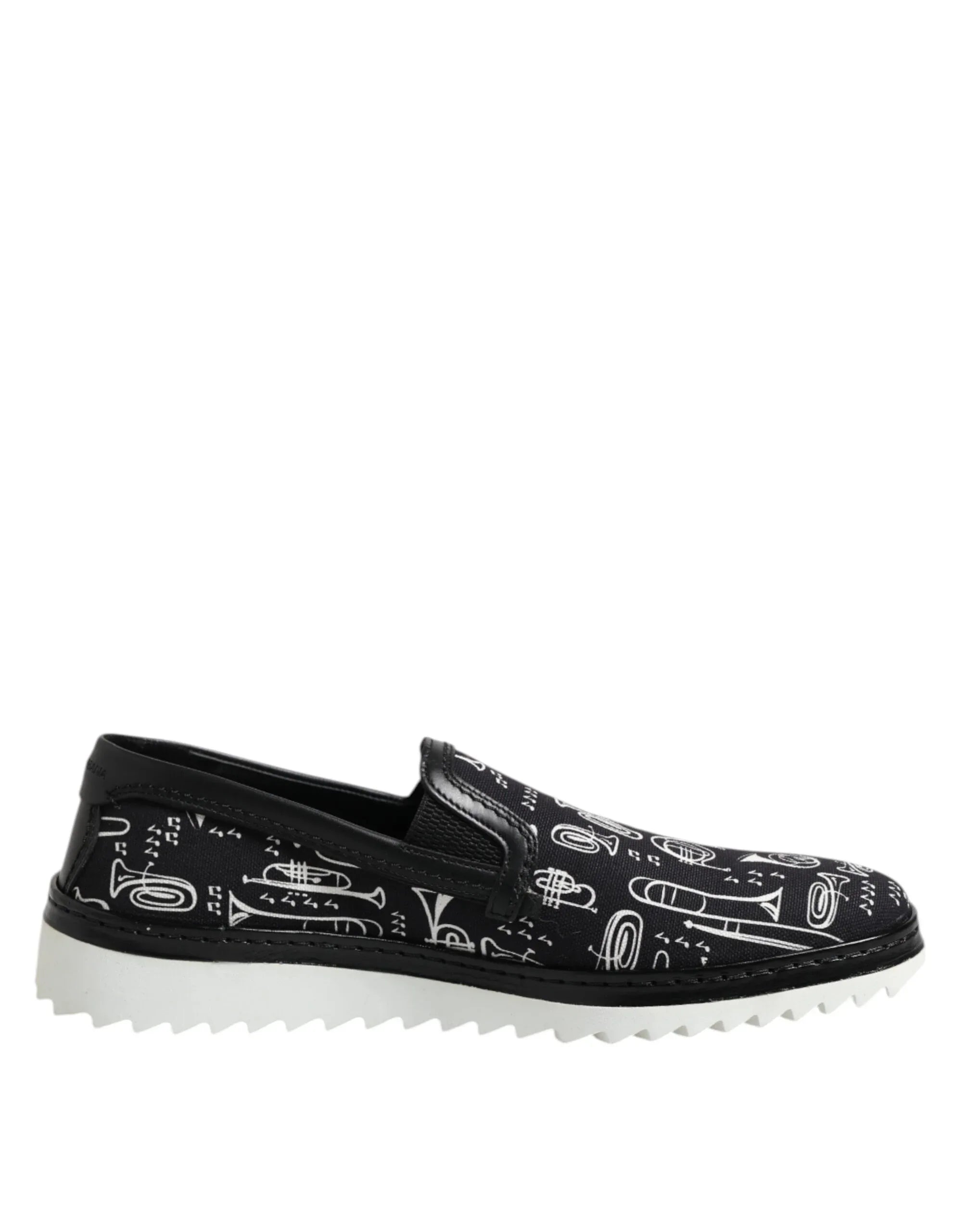 Dolce & Gabbana Black Slip On Printed Men Loafers Shoes - Zeiniez