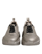Dolce & Gabbana Silver DAYMASTER Leather Men Sneakers Shoes - Zeiniez
