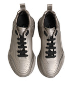 Dolce & Gabbana Silver DAYMASTER Leather Men Sneakers Shoes
