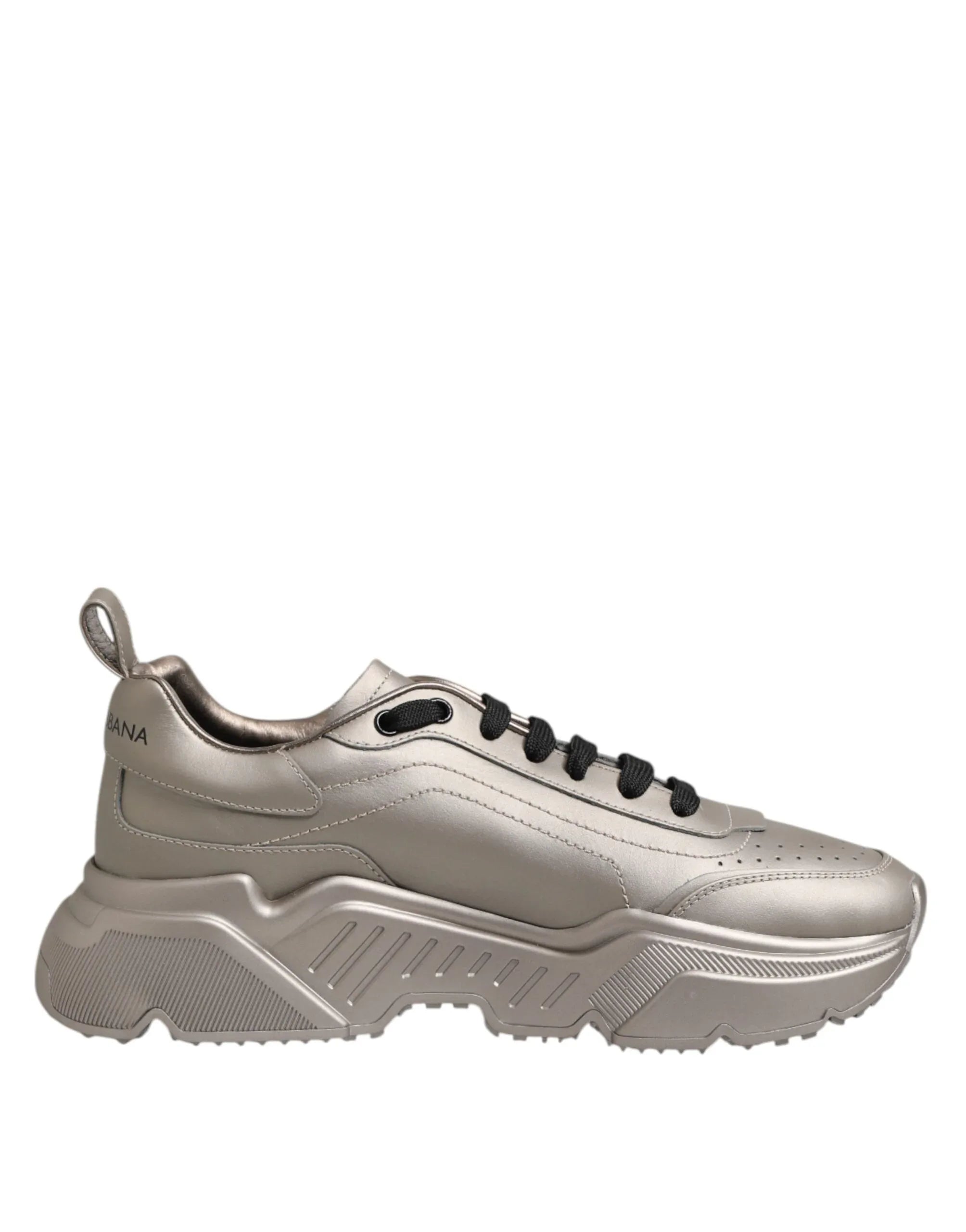 Dolce & Gabbana Silver DAYMASTER Leather Men Sneakers Shoes - Zeiniez