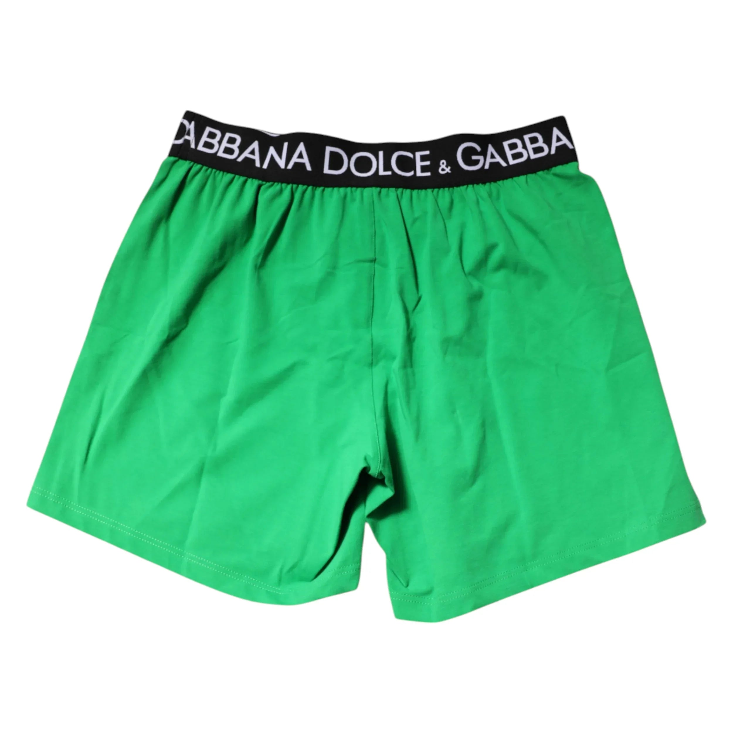 Dolce & Gabbana Green Cotton Regular Boxer Shorts Underwear - Zeiniez