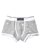Dolce & Gabbana Gray Cotton Stretch Regular Boxer Underwear - Zeiniez