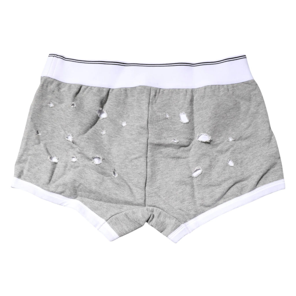 Dolce & Gabbana Gray Cotton Stretch Regular Boxer Underwear - Zeiniez