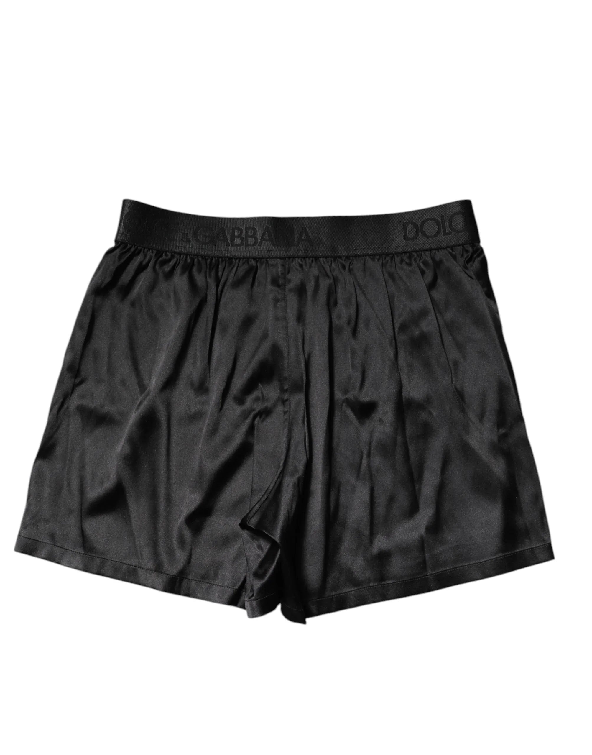 Dolce & Gabbana Black Logo Waist Regular Boxer Shorts Underwear - Zeiniez