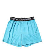 Dolce & Gabbana Blue Logo Waist Regular Boxer Shorts Underwear - Zeiniez