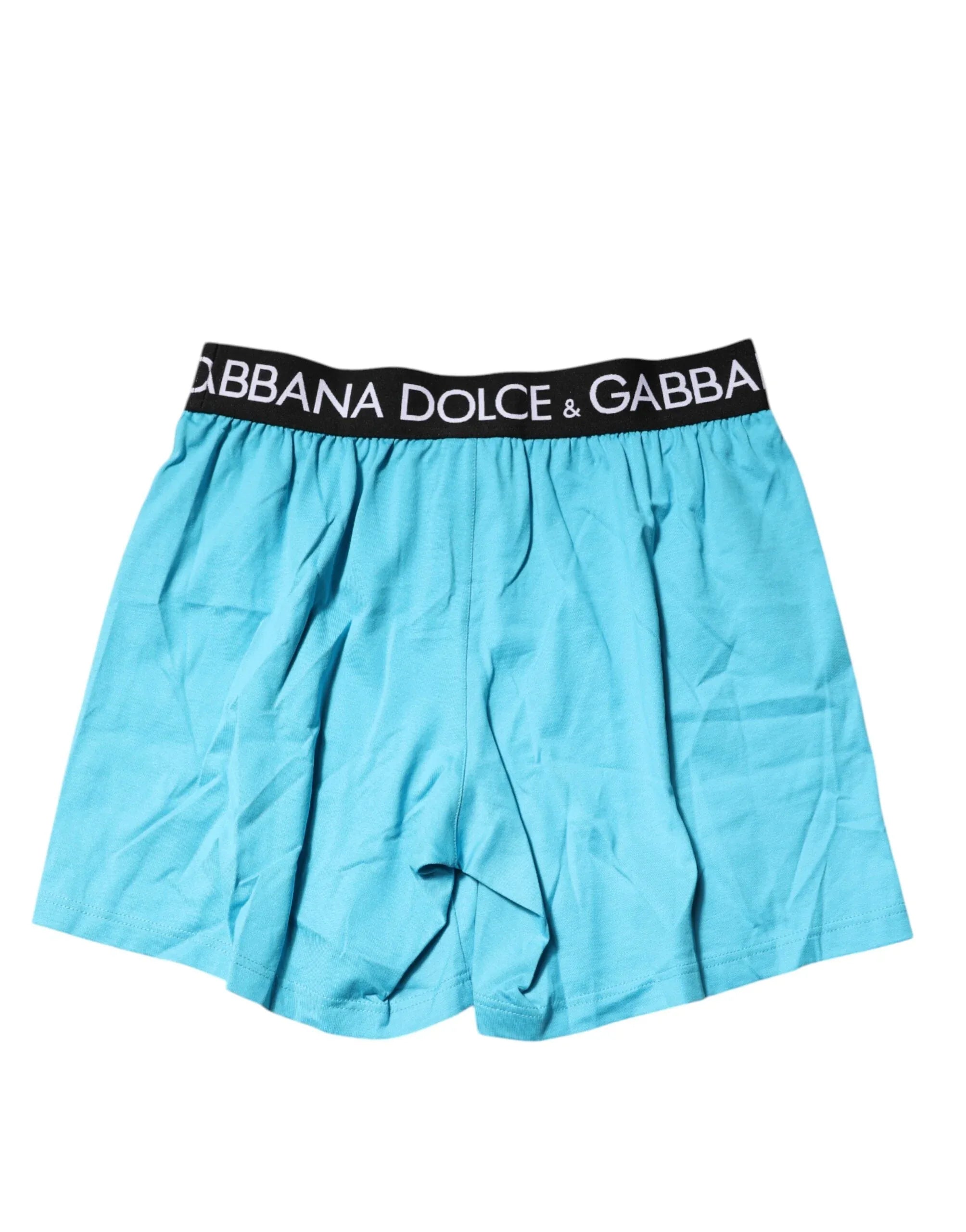 Dolce & Gabbana Blue Logo Waist Regular Boxer Shorts Underwear - Zeiniez