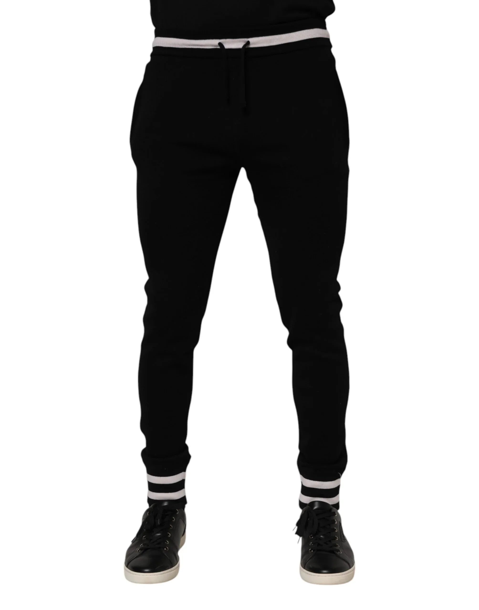 Dolce & Gabbana Black Cotton Men Jogger Sweatpants Pants - Zeiniez