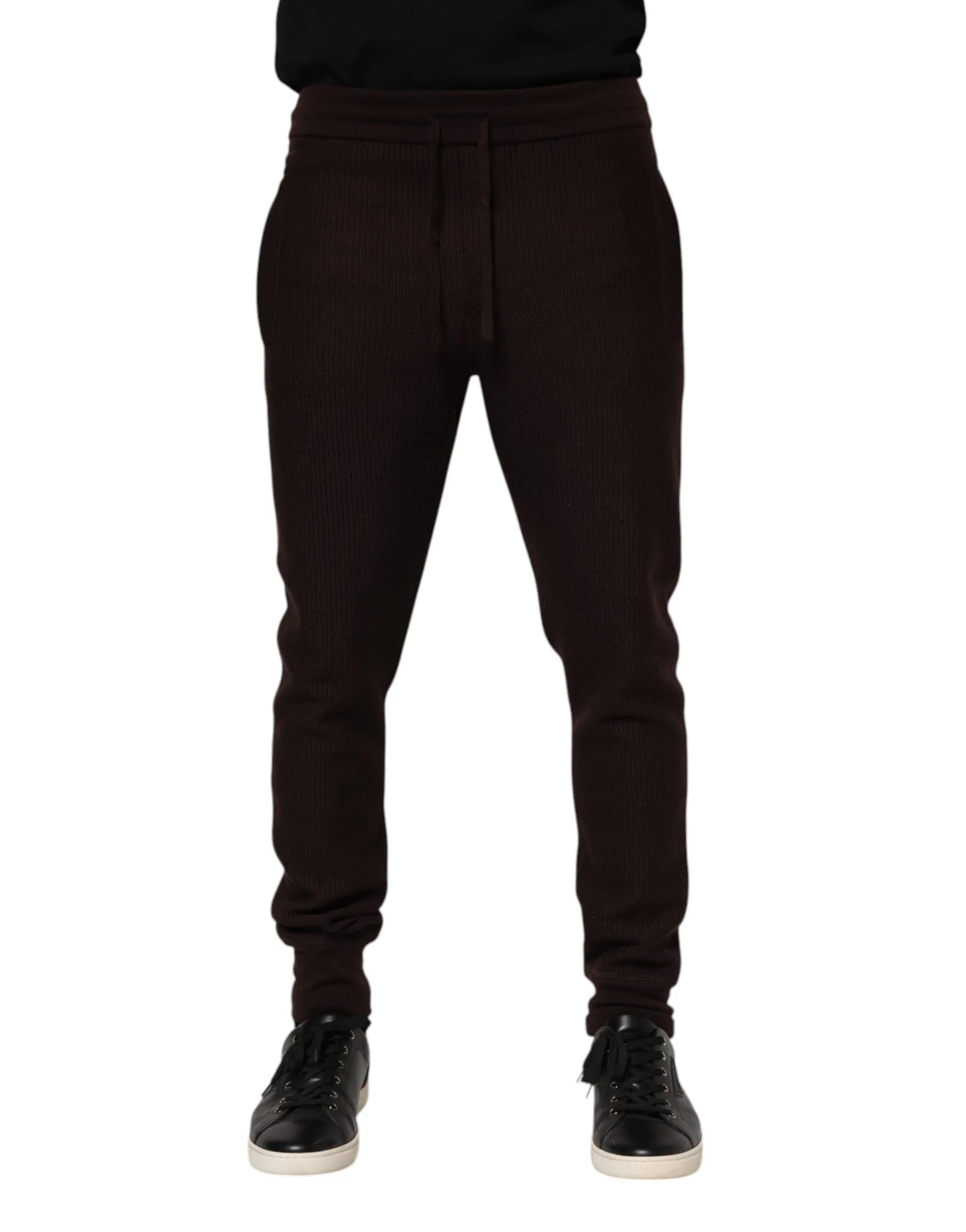 Dolce & Gabbana Brown Cashmere Men Jogger Sweatpants Pants - Zeiniez
