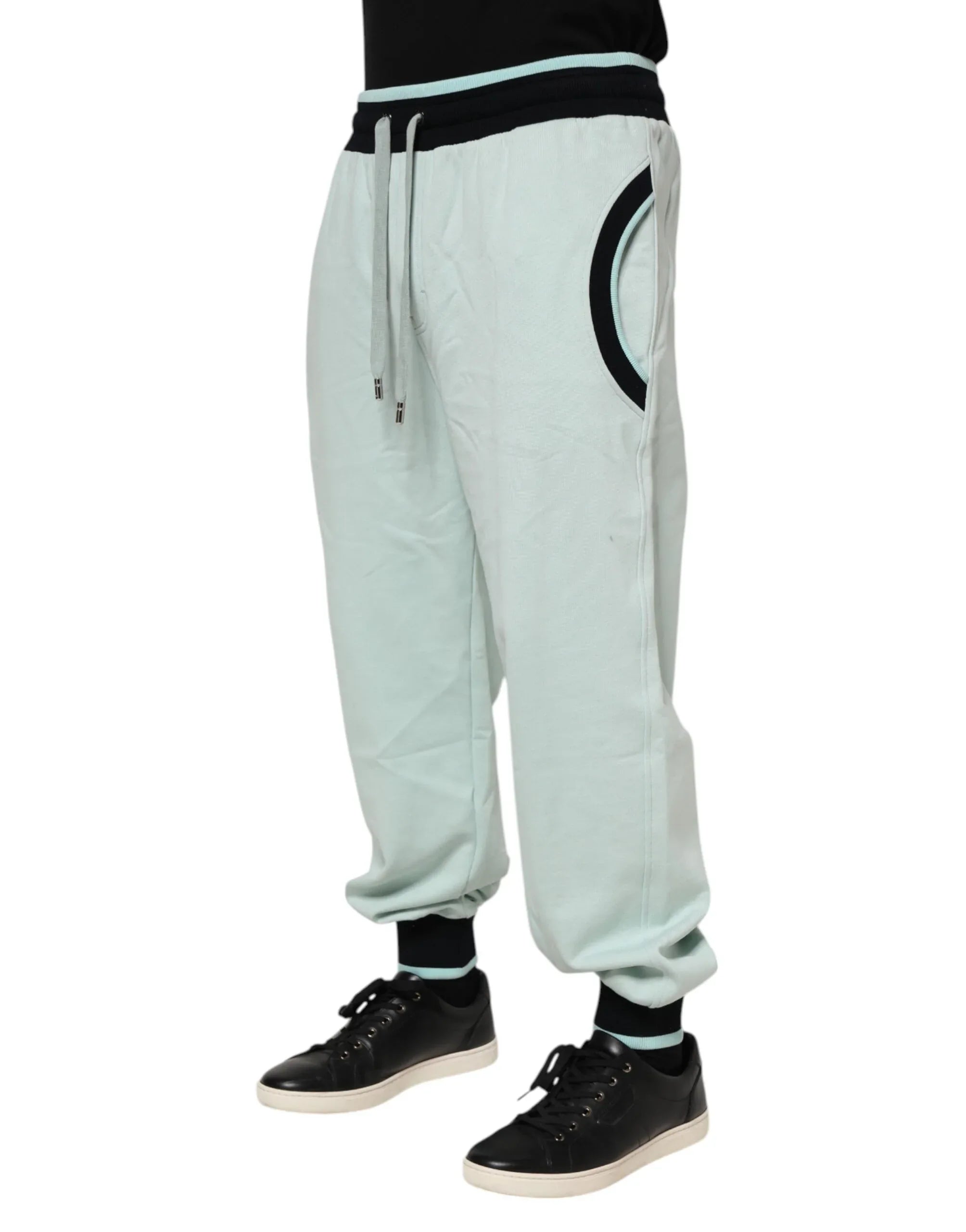 Dolce & Gabbana Light Green Cotton Men Jogger Sweatpants Pants - Zeiniez