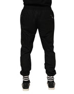Dolce & Gabbana Black Cotton Logo Tape Men Jogger Pants - Zeiniez