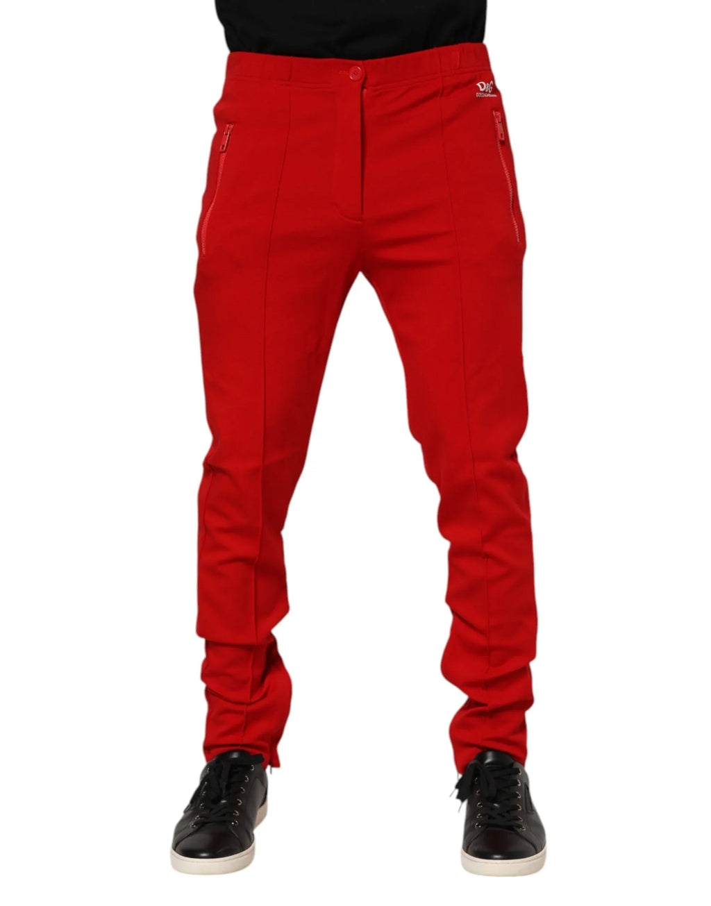 Dolce & Gabbana Red Viscose Logo Jogger Men Sweatpants Pants - Zeiniez
