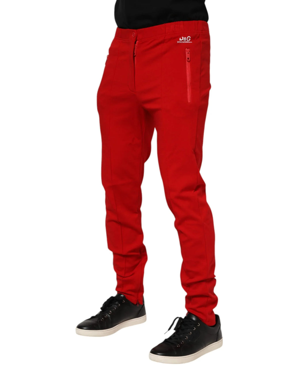 Dolce & Gabbana Red Viscose Logo Jogger Men Sweatpants Pants - Zeiniez