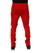 Dolce & Gabbana Red Viscose Logo Jogger Men Sweatpants Pants - Zeiniez