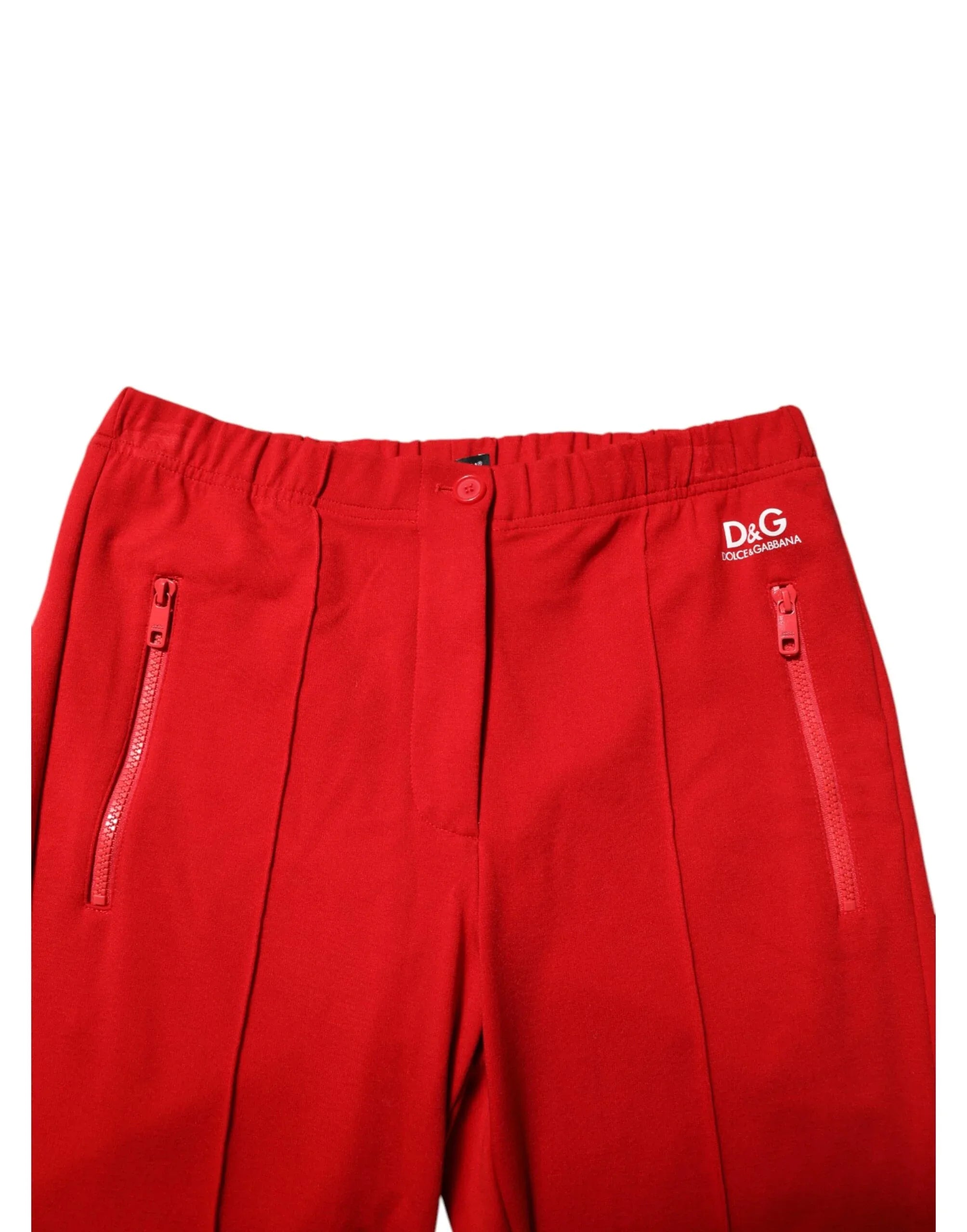 Dolce & Gabbana Red Viscose Logo Jogger Men Sweatpants Pants - Zeiniez