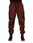 Dolce & Gabbana Black Red Cherry Print Men Sweatpants Pants - Zeiniez