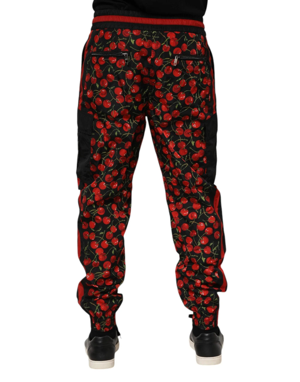 Dolce & Gabbana Black Red Cherry Print Men Sweatpants Pants - Zeiniez