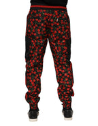 Dolce & Gabbana Black Red Cherry Print Men Sweatpants Pants - Zeiniez