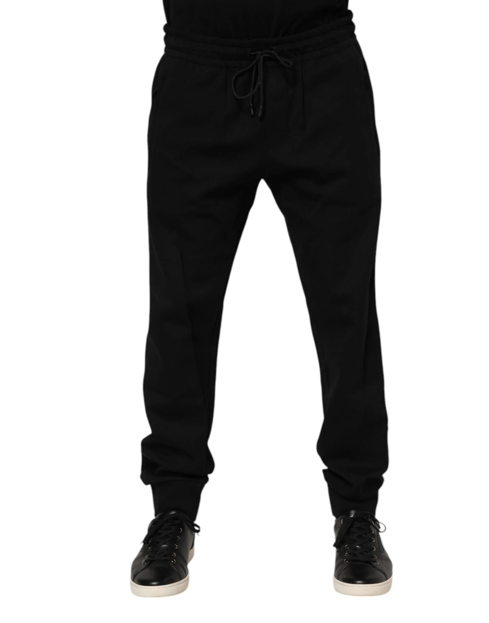 Dolce & Gabbana Black Cotton Men Jogger Sweatpants Pants - Zeiniez