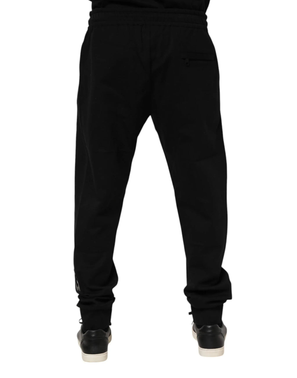 Dolce & Gabbana Black Cotton Men Jogger Sweatpants Pants - Zeiniez