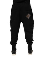 Dolce & Gabbana Black Cotton Logo Jogger Sweatpants Pants - Zeiniez