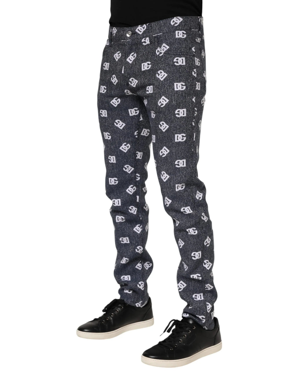 Dolce & Gabbana Dark Gray Logo Cotton Skinny Slim Denim Jeans - Zeiniez